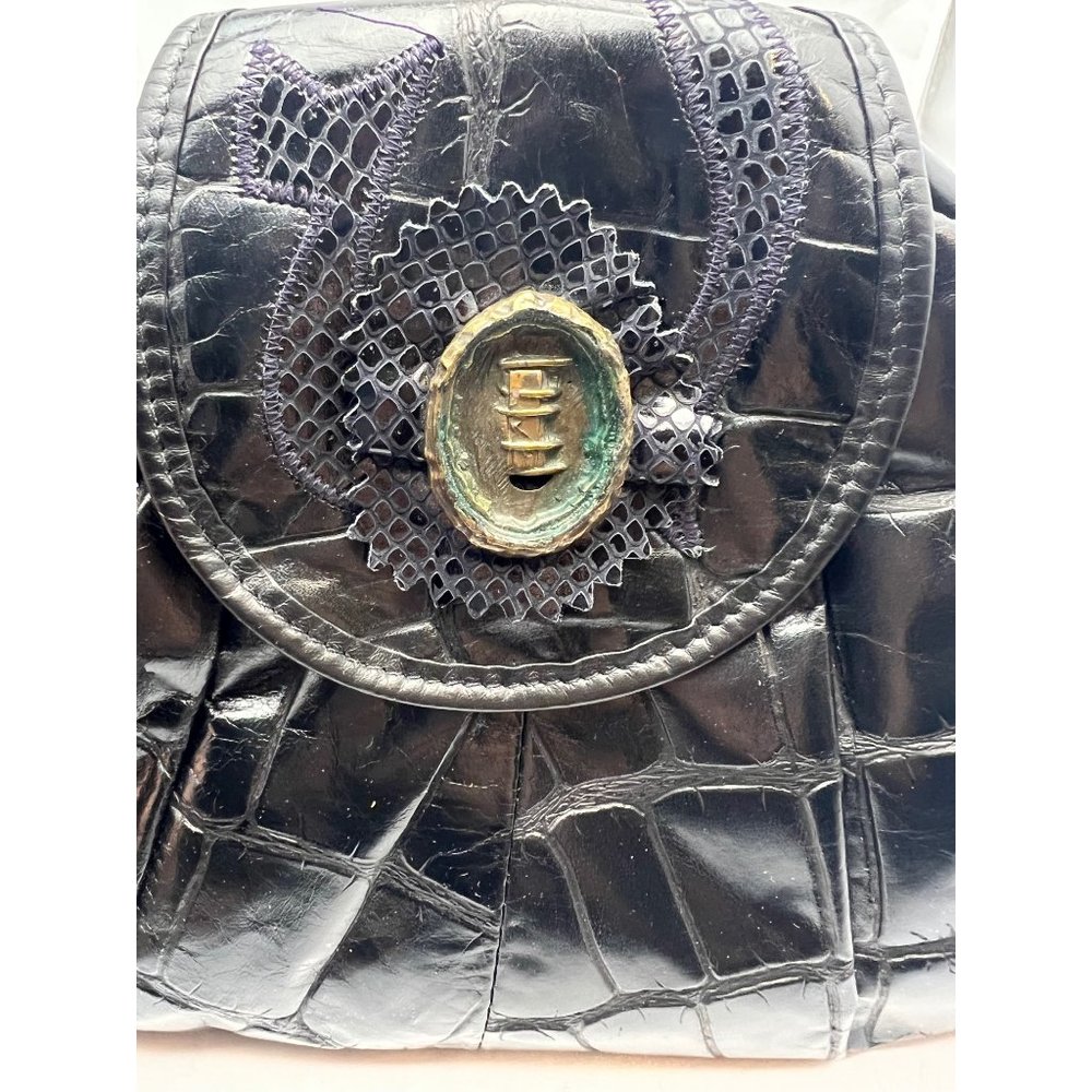 Park Avenue International Vintage Crossbody Clutch Genuine Crinkled Leather Bag - Picture 3 of 12